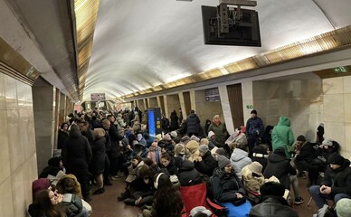 Почти 10 тысяч человек переждали ночную атаку в метро Киева