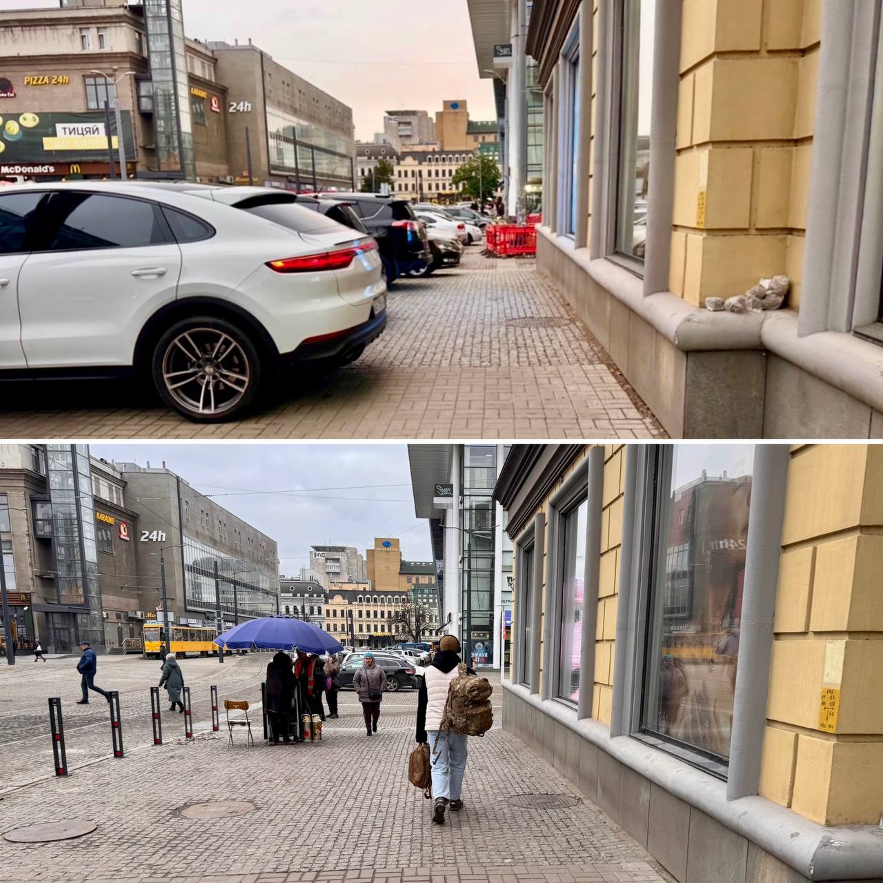 В Днепре установили столбики на улице Центральной, чтобы защитить тротуар от парковки фото 1
